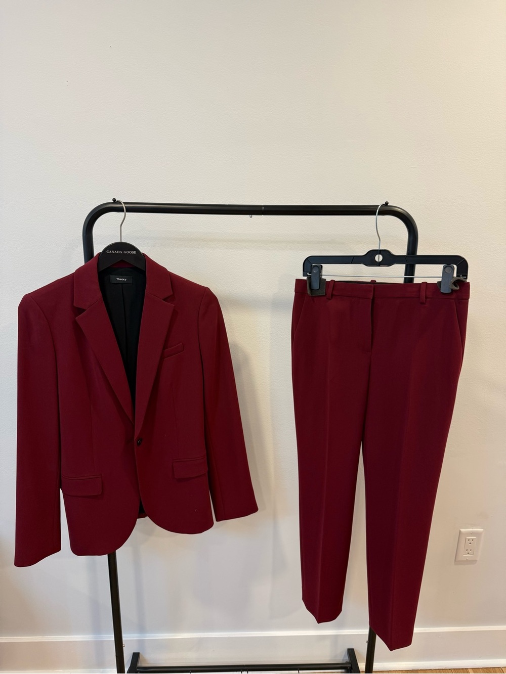 Theory Women’s Suit | Staple Blazer B & Treeca 4 Pants | Burgundy | Size 2